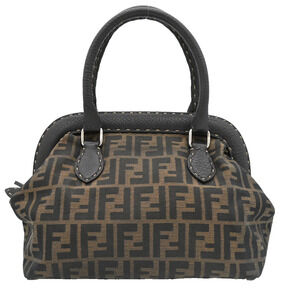 Fendi Zucca Selleria Frame FF Canvas Doctor Bag